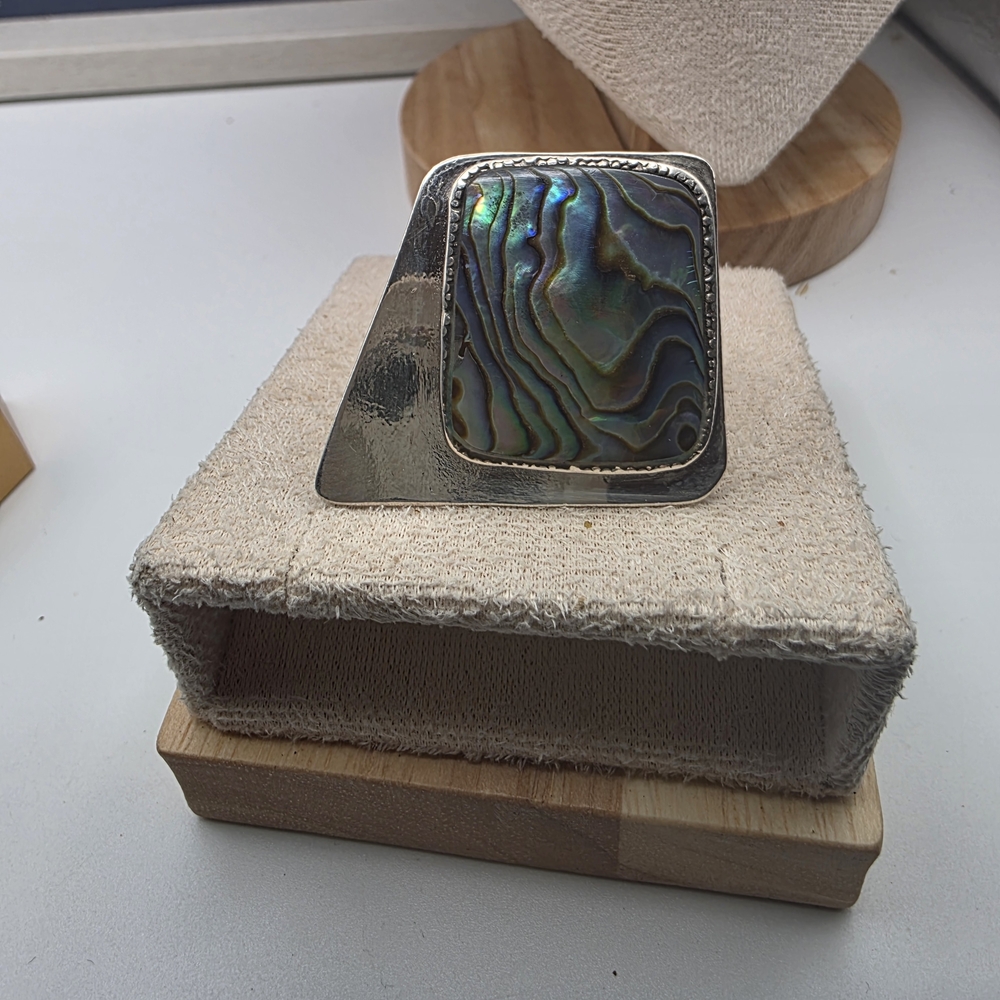 Silver Abalone Statement Ring (1190) - image 1